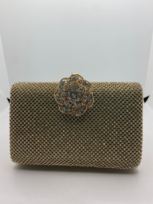 Gold Rose Bling Clutch